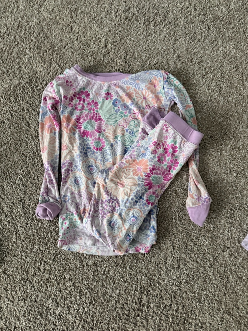 Little Sleepies Purple Floral Kids Pajama Set